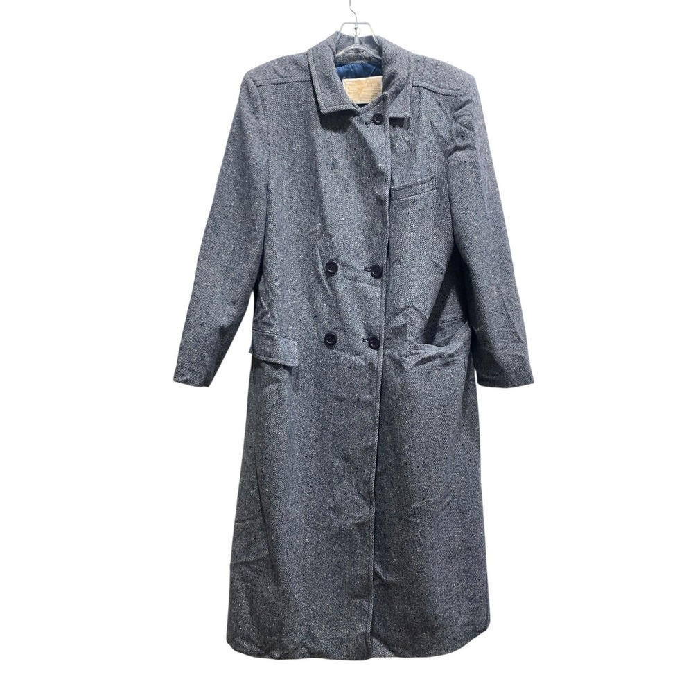 Vintage Pendleton Women's Size 10 Gray 100% Virgin Wool Long Coat Made USA